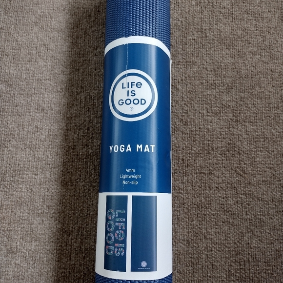 Life Is Good Yoga mat/ Reversible blue durable lightweight unique latex-free - Picture 10 of 12